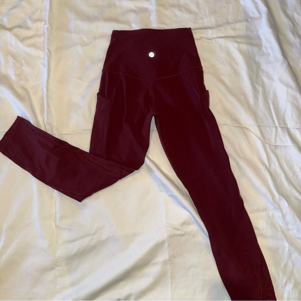 Lululemon High-Waisted Burgundy Leggings